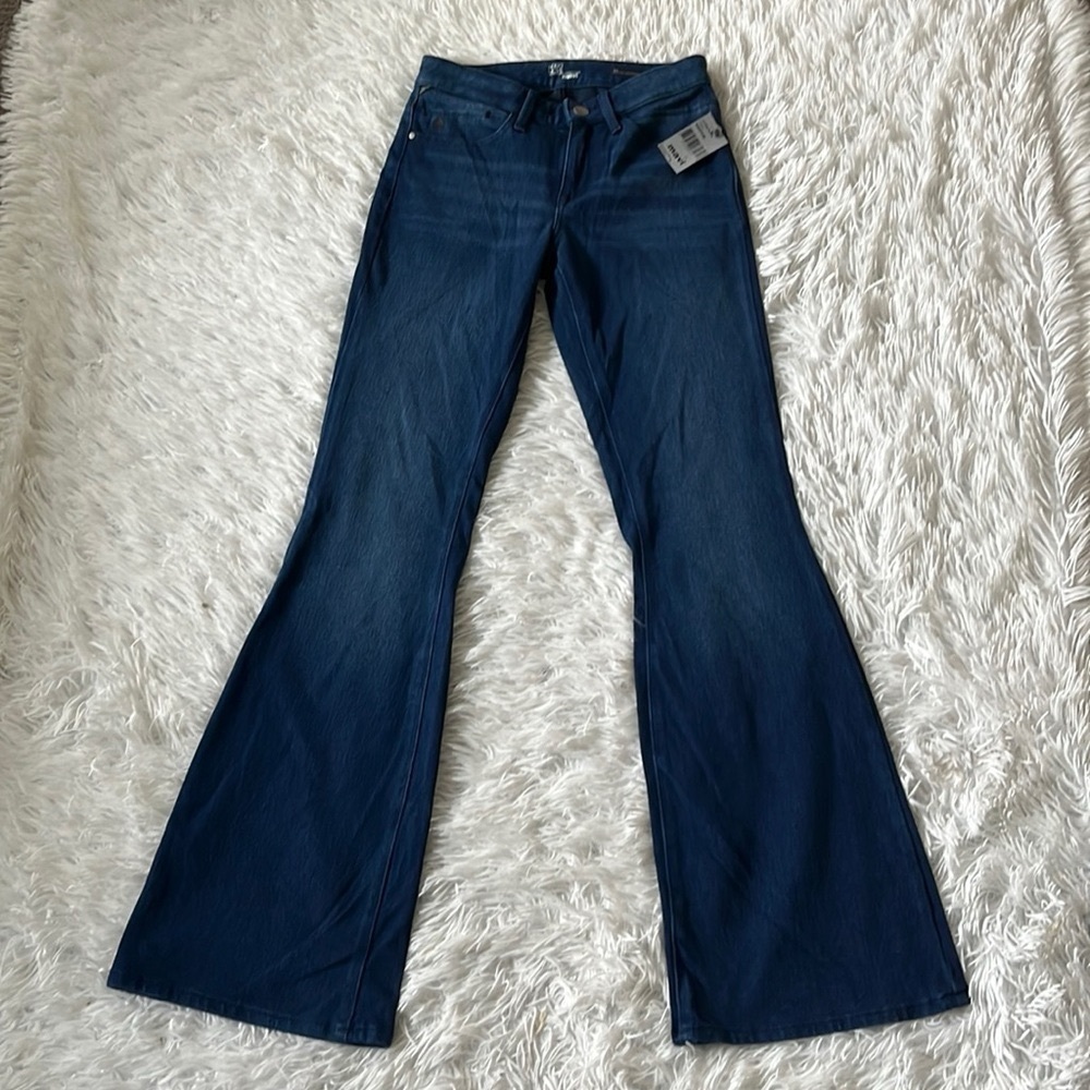 New Mavi Indigo Move Ida Mid rise Mermaid flare jeans in indigo size 27